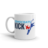 11 oz.Democrats Kick A white mug-left handle