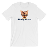 white T-shirt - shady bitch dog logo